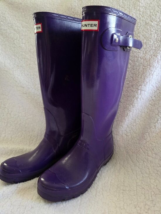 Hunter Shoes - Hunter Purple Original High Gloss Waterproof Boots